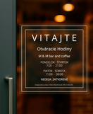 Nálepka otváracie hodiny číra priesvitná štvorec