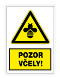 Nálepka Pozor včely 10,5 x 14,8 cm