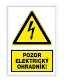 Nálepka Pozor elektrický ohradník 10,5 x 14,8 cm