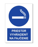 Nálepka priestor vyhradený na fajčenie A6