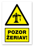 50 ks nálepky Pozor žeriav 10,5 x 14,8 cm - veľkoobchod