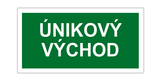 Tabuľka únikový východ 200 x 100 mm, hrúbka 1 mm