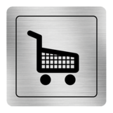 Nálepka obchod strieborná štruktúrovaná 8 x 8 cm