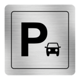 Nálepka parkovisko strieborná štruktúrovaná 8 x 8 cm