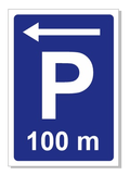 Parkovisko 100 m vľavo A2 rôzne vzdialenosti