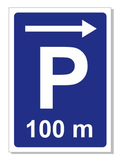 Parkovisko 100 m vpravo A2 rôzne vzdialenosti