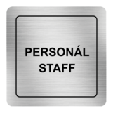 Nálepka personál strieborná štruktúrovaná 8 x 8 cm