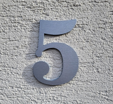 Číslo 5 na dom strieborné samolepiace