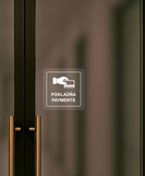 Nálepka pokladňa priehľadná pieskovaná 8 x 8 cm