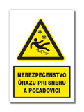 Nálepka Nebezpečenstvo úrazu pri snehu a poľadovici A5 100ks