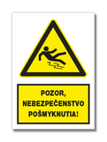 Nálepka pozor, nebezpečenstvo pošmyknutia! A5 100ks - veľkoobchod
