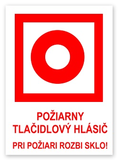 Nálepka požiarny tlačidlový hlásič 5 x 7 cm