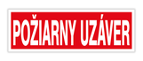 Samolepka požiarny uzáver 15 x 5 cm