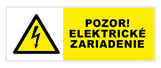  Samolepka pozor elektrické zariadenie 105x35mm 