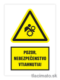 Nálepka pozor, nebezpečenstvo vtiahnutia A6 - SKLADOM