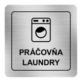 Nálepka práčovňa strieborná štruktúrovaná 8 x 8 cm