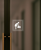 Nálepka prebaľovací pult priehľadná pieskovaná 8 x 8 cm