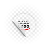 100 ks Priesvitné nálepky s logom kruh 7 x 7 cm