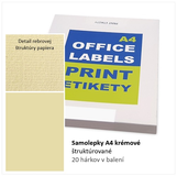 Krémové samolepky print etikety 20 x A4