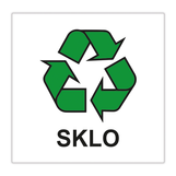 Nálepka na odpadové kontajnery 15x15 cm - SKLO 100 ks