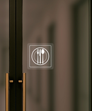 Nálepka reštaurácia priehľadná pieskovaná 8 x 8 cm