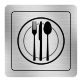 Nálepka reštaurácia strieborná štruktúrovaná 8 x 8 cm