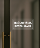 Nálepka reštaurácia priehľadná pieskovaná 16 x 8 cm