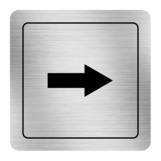 Nálepka smerová šípka strieborná štruktúrovaná 8 x 8 cm