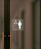 Nálepka šatňa muži priehľadná pieskovaná 8 x 8 cm