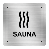 Nálepka sauna strieborná štruktúrovaná 8 x 8 cm