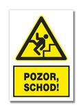 Nálepka Pozor, schod! A5 100ks - veľkoobchod