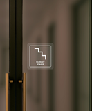 Nálepka schody priehľadná pieskovaná 8 x 8 cm