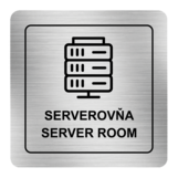 Nálepka serverovňa strieborná štruktúrovaná 8 x 8 cm