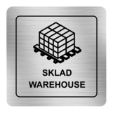 Nálepka sklad strieborná štruktúrovaná 8 x 8 cm