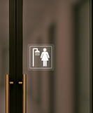 Nálepka sprcha ženy priehľadná pieskovaná 8 x 8 cm