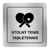 Nálepka stolný tenis strieborná štruktúrovaná 8 x 8 cm