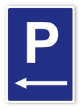 Tabuľa parkovisko vľavo značka