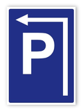 Tabuľa parkovisko rovno a vľavo značka 42 x 59,4 cm (A2)