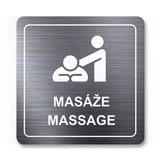 Tabuľka masáže strieborná antracitová 8 x 8 cm