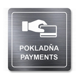 Tabuľka pokladňa strieborná antracitová 8 x 8 cm