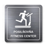 Tabuľka posilňovňa strieborná antracitová 8 x 8 cm