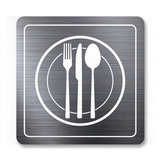 Tabuľka reštaurácia strieborná antracitová 8 x 8 cm