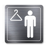 Tabuľka šatňa muži strieborná antracitová 8 x 8 cm