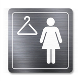 Tabuľka šatňa ženy strieborná antracitová 8 x 8 cm