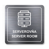 Tabuľka serverovňa server room strieborná antracitová 8 x 8 cm