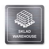 Tabuľka sklad strieborná antracitová 8 x 8 cm