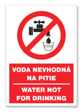 Tabuľa Voda nevhodná na pitie A4 (21 x 29,7cm)