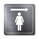 Tabuľka WC dámy vpravo strieborná antracitová 8 x 8 cm