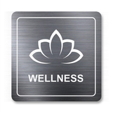 Tabuľka wellness strieborná antracitová 8 x 8 cm