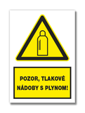 Nálepka pozor, tlakové nádoby s plynom! A5